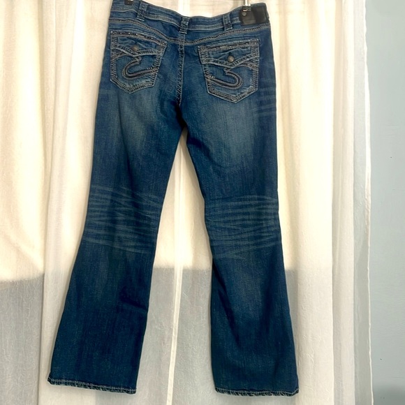 Silver Super stretch Aiko Mid Boot jeans waist 33/ L33 leg measuring at 31! - Picture 6 of 6
